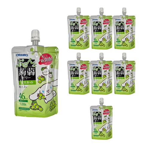 산리오 산-X 오리가 멀려! 곤약 젤리, 머스캣 맛, 130g, 8개