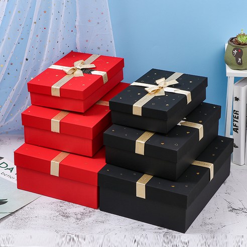 스팟 절묘 스카프 포장 상자 직사각형 생일 선물 선물 포장 상자 하늘과 땅 커버 상자 사용자 정의, C31306-68T, 대, 중, 소 2색 혼합 배치 각 세트