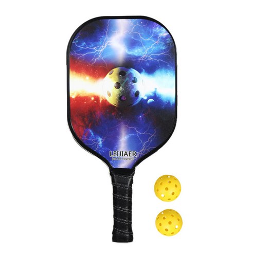 Pickleball 패들 2 공 PU 그립 탄소 섬유 얼굴 초보자 체육관을위한 휴대용 라켓, 힘