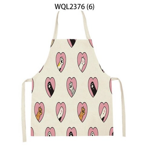 FREELIFE 방수주방앞치마두건셋트 리넨 예쁜원피스앞치마 XR-302, 68x55cm-adult, WQL2376 (6)