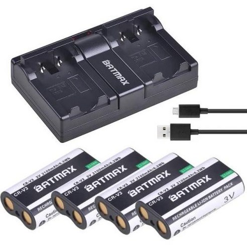 및 배터리 CD50CX7530DX6440D4104 용 2100mAh CRV3 이지쉐어 충전기 Batmax V3 배터리 CR 줌 코닥 C340C310C433CW330C875 듀얼, 없음, 3) 4 Battery 1 Charger