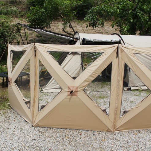 바람으로부터 자유로운 아늑한 캠핑 공간, 모어뷰 윈드스크린 베이지