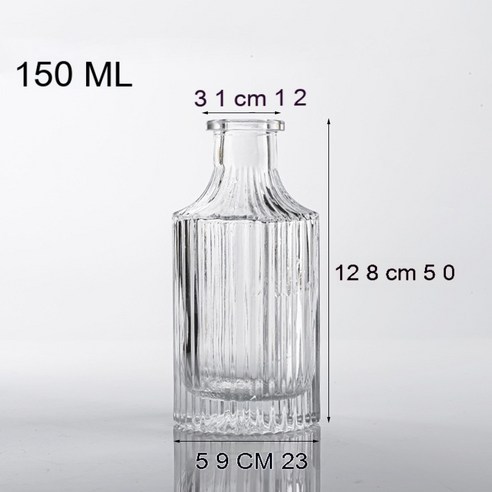 MEIISEO가정용 북유럽 스타일 투명 유리꽃병 수경 유리화병 꽃병 도자기 화병, B4