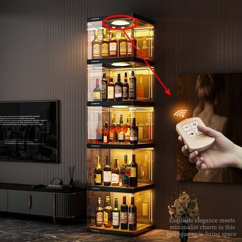 세련된 LED 위스키 보관함으로 가정에 양주 소장품을 안전하고 세련되게 보관하세요.