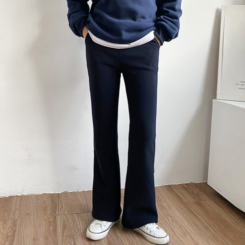 가비진 여성용 따뜻 융털 기모 롱버전 세미부츠컷 밴딩팬츠