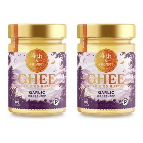 포쓰앤하트 기 버터, 255g, 2개, 갈릭(Garlic)