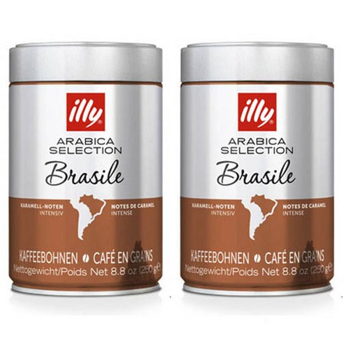 일리 브라질 아라비카 셀렉션 카라멜 노트 인텐스 커피 빈, 250g, 홀빈(분쇄안함), 2개
