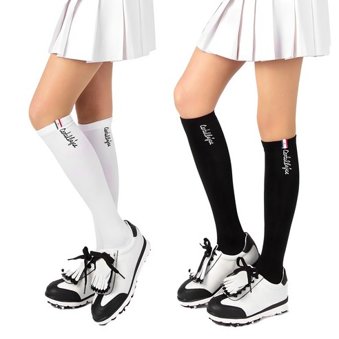 까스텔바작 여성 골프 니삭스 코튼 라벨 사계절 반타이즈, CW 라벨 블랙 니삭스, FREE (220mm~250mm), 길이(높이) 32cm