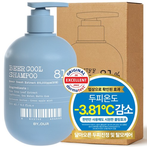 바이아우어 티트리 스칼프 쿨링 샴푸, 500ml, 2개