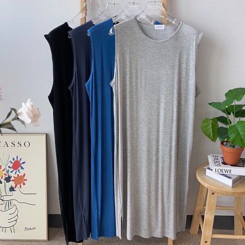 릴리앤로사, 여름밤의 편안함을 선사하는 남성 모달 민소매 원피스 잠옷 남자원피스