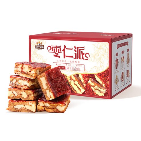 SANZHISONGSHU 대추호두파이 대추호두말이, 4박스, 500g 중국대추호두