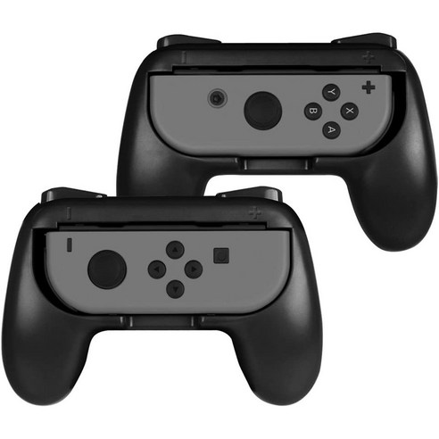 닌텐도 Switch Joy Con 손잡이 [인체공학적 디자인] 닌텐도 Switch Joy-Con 내마모성 컴포트 게임 컨트롤러 손잡이 키트(2팩), Black, 2개