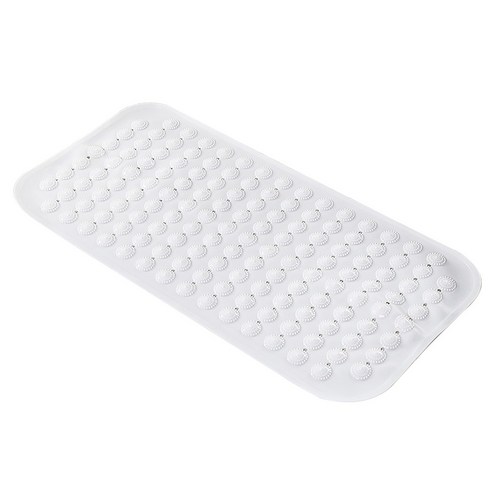 [SW] 대형 강한 흡입 얇은 욕실 매트 미끄럼 방지 목욕 샤워 매트 PVC 마사지 입자 발 패드 무취 무독성 목욕 매트 2019, 하나, WHITE