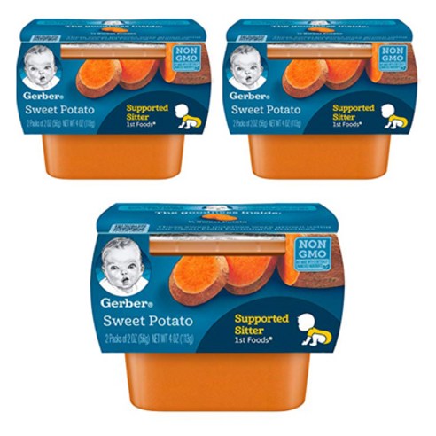 거버 어린이 액상 식품 56g 2개입, 고구마(Sweet Potato), 113g, 3개
