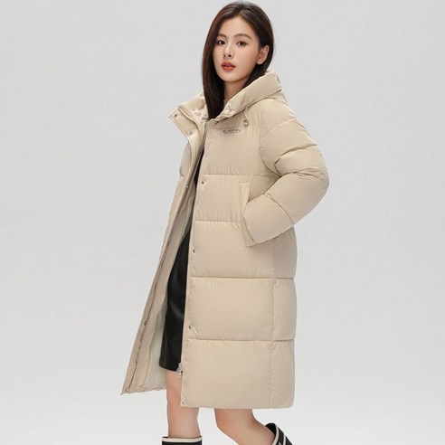 여성 롱 패딩 여중 롱 루즈핏 후드 코트