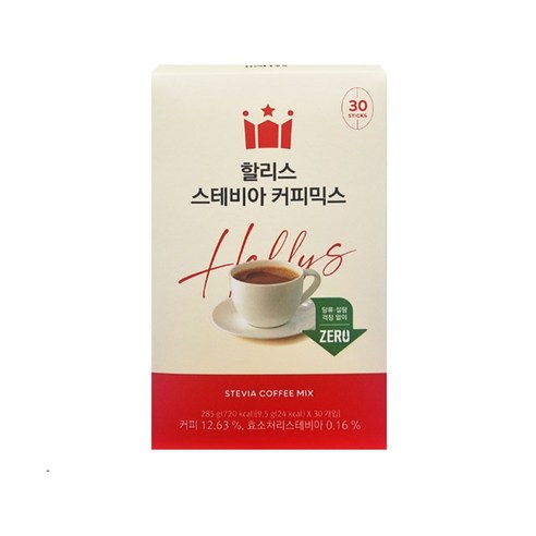 할리스 스테비아 커피믹스, 30개입, 9.5g, 1개