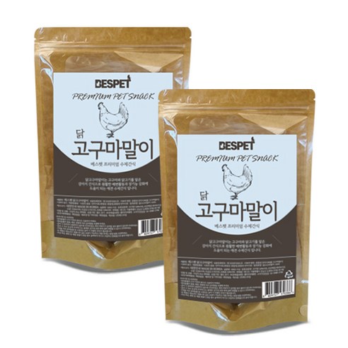 베스펫 프리미엄 수제간식 200g, 닭고구마말이, 2개
