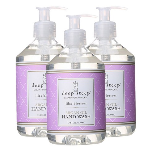 딥스팁 아르간 오일 핸드 워시 글루텐 프리, Lilac Blossom, 520ml, 3개