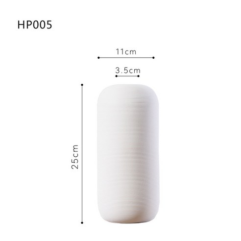 DFMEI 도자기 화이트 꽃병 세팅 모던 심플 아이디어 거실 홈 소프트 소품 크기 꽃꽂이화기, DFMEI Hp005, 하나