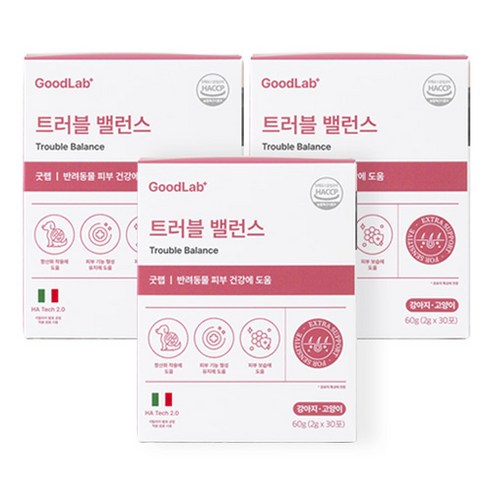 펫펫펫 강아지 고양이 피부 영양제 굿랩 30p, 30회분, 피부/피모, 3개