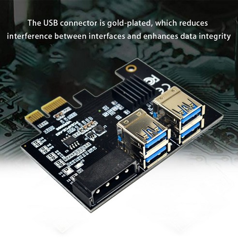 Lopbinte BTC 마이닝용 PCI-E 1X ~ 16X USB3.0 그래픽 어댑터 확장 카드, 1