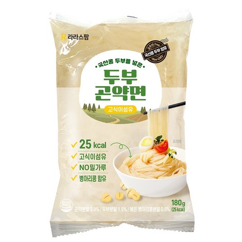 라라스팜 두부곤약면 얇은면 180g 국산콩 두부 병아리콩 함유 곤약면 곤약 누들, 180g, 10개