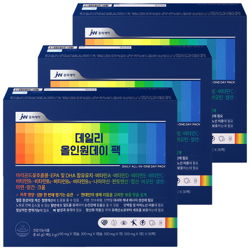 JW중외제약 데일리 올인원데이팩, 30회분, 60g, 3개