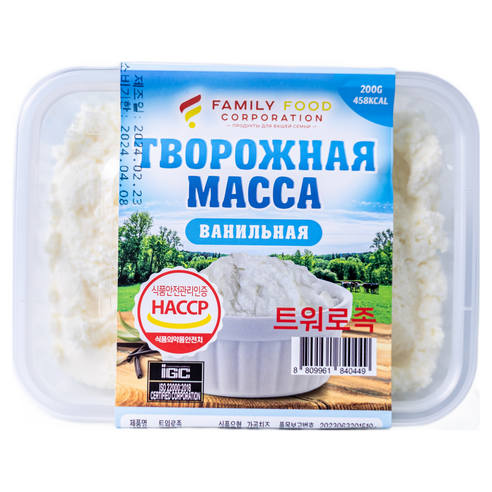 부드러운 코티지치즈 크림 트워로족, 2개, 400g