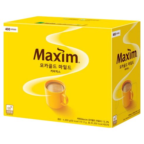 나른한 오후, 달콤한 휴식을 선사하는 마법: 맥심 모카골드 마일드 커피믹스 맥심모카골드400