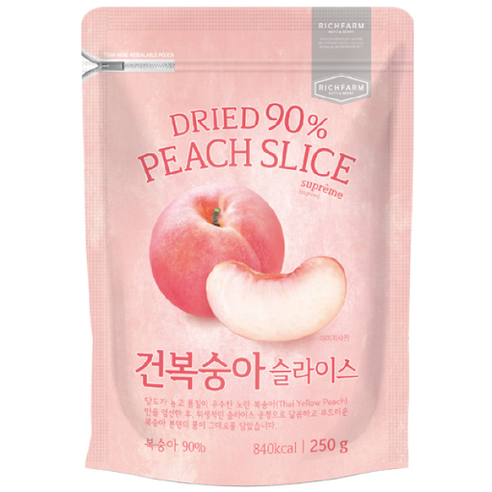 리치팜너트 건복숭아 250g, 9개, 250g