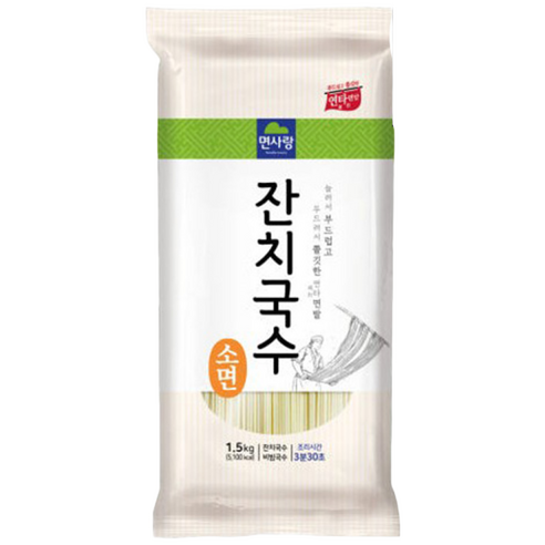 [임박핫딜] [면사랑] 잔치국수 소면 1.5kg, 9개, 1.5kg, 9개