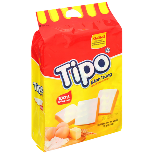 Vmart 베트남 티포 크림 계란 과자 Tipo Banh Trung, 220g, 1개