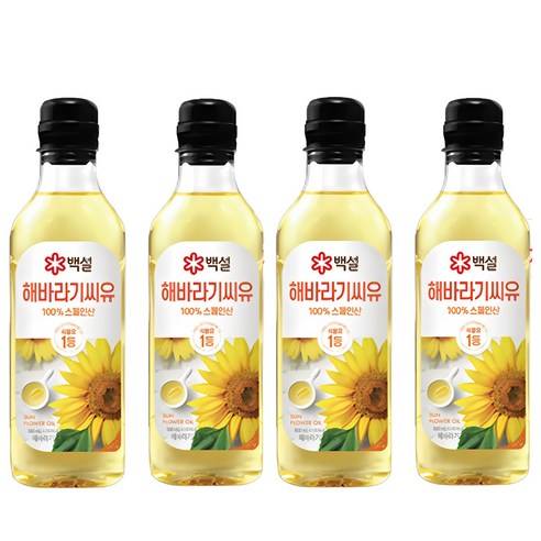 백설 해바라기유, 500ml, 4개