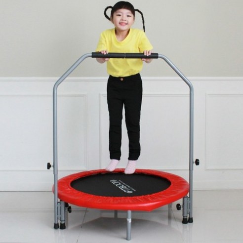 핏분 접이식 트램폴린 밴드형 실내 유아 성인 유산소 점핑보드 운동기구 무소음 100kg, 블루_핑크(배송1~3일)