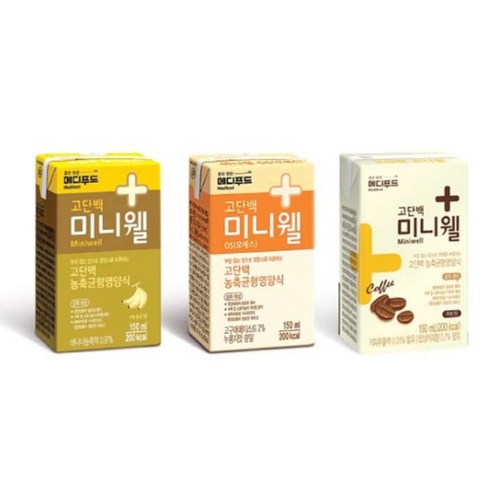 메디푸드 고단백 미니웰 3종(고구마맛2+바나나맛2+커피맛2), 1세트, 900ml