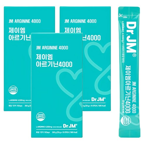 닥터제이엠 아르기닌 대사증진 활력 다이어트 갱년기 수험생 운동 숙취 면역력, 300g, 3개