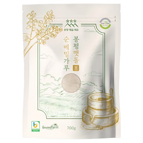 봉평메밀청년 맷돌 순 메밀가루 순메밀묵 순메밀전, 3개, 700g