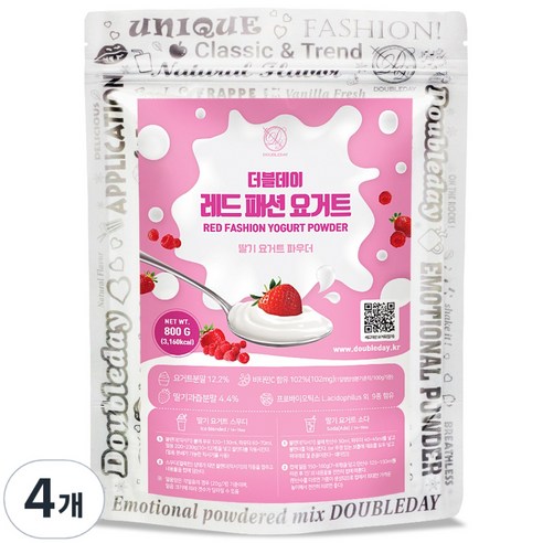 더블데이 레드패션 딸기 요거트 파우더, 800g, 4개