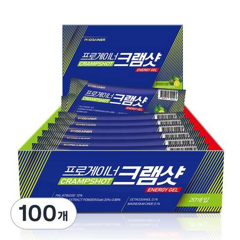 프로게이너 크램샷 깔라만시맛 근육경련 쥐예방 에너지젤 러닝 자전거 라이딩 마라톤 등산 파워젤 그란폰도, 100개, 35g
