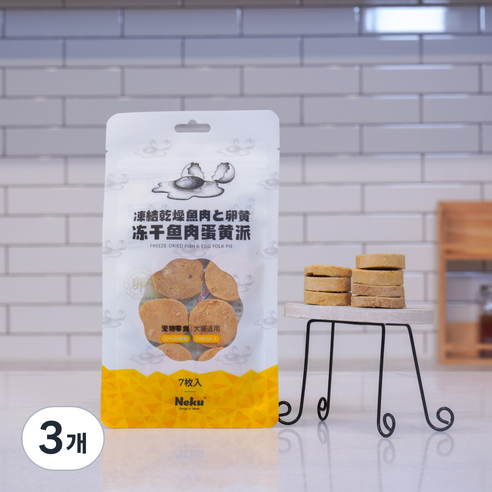 네쿠 동결건조 노른자 요크 파이 피쉬, 24g, 3개