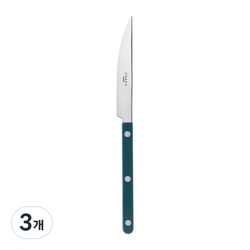 사브르 비스트로 샤이니 식기 커트러리 디너나이프, 아쿠아, 3개