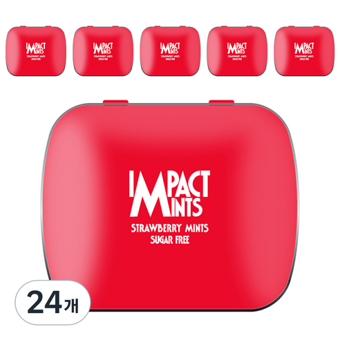 임팩트 민트 캔디 딸기 독일 무설탕 사탕, 24개, 14g