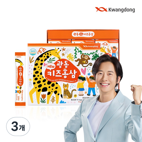 광동 뉴키즈 홍삼스틱 30포 / 어린이 홍삼, 300g, 3개