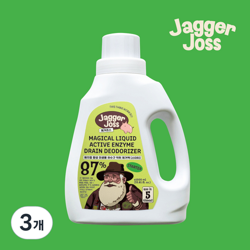 제거죠스 미생물 효소제 하수구냄새제거 화장실 싱크대 스타터, 1L, 3개