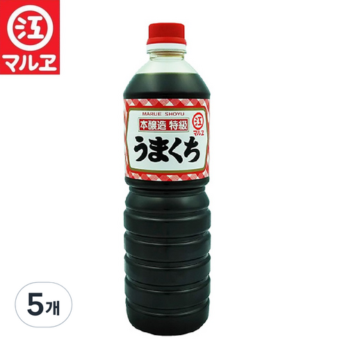 마루에 규슈 단맛 특급 우마구치 일본 양조 간장, 5개, 1L