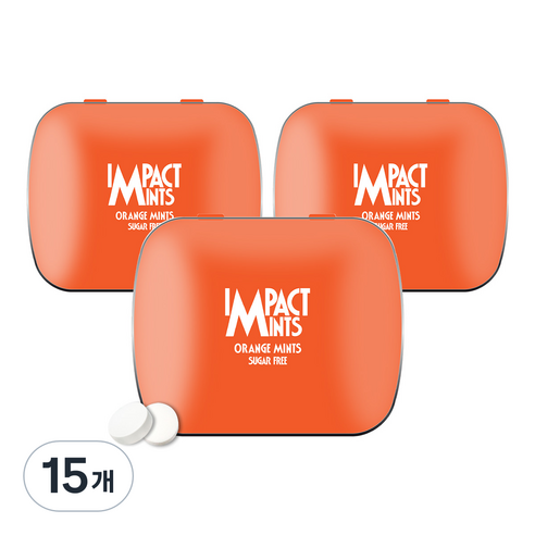 임팩트 민트 캔디 오렌지 독일 무설탕 사탕, 14g, 15개