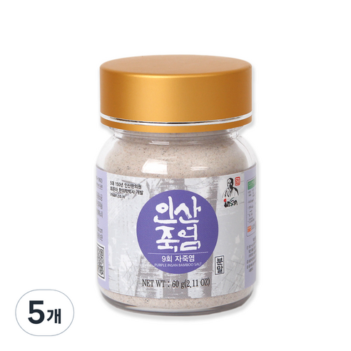 인산죽염 인산죽염(주) 인산 9회자죽염 분말, 5개, 60g