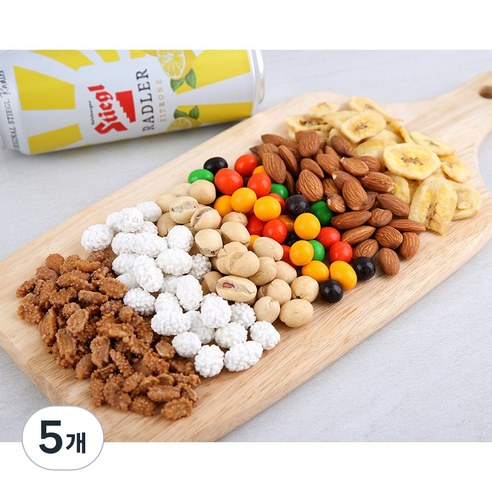 바다푸드 종합안주6종 견과류 아몬드 커피 땅콩 바나나칩 초코볼 맥주안주 마른안주, 500g, 5개