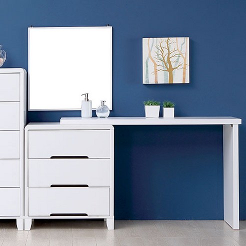 가구톡톡 올리비아 600 3단 책상, 화이트, 서랍장(600 x 397 x 705mm) + 상판(1200 x 397 x 741mm)