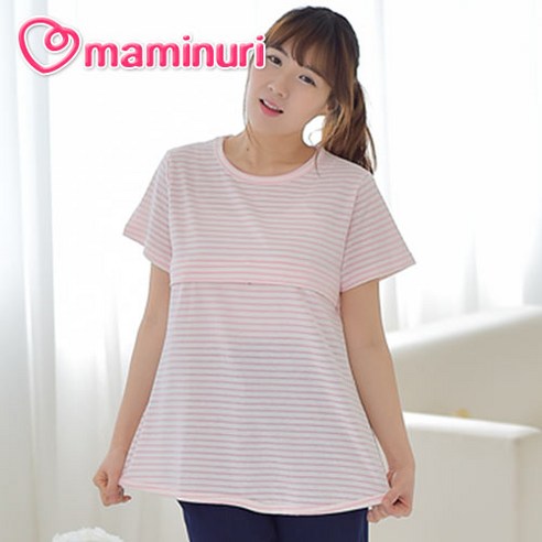 마더라이크 JS.반팔클래식수유티- 빅사이즈 수유복 여름 외출 수유티셔츠